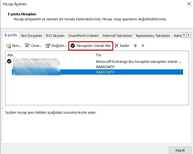 outlook-varsayilan-hesap-ayarlama Microsoft Outlook'ta Varsayılan Hesap Nasıl Ayarlanır ?