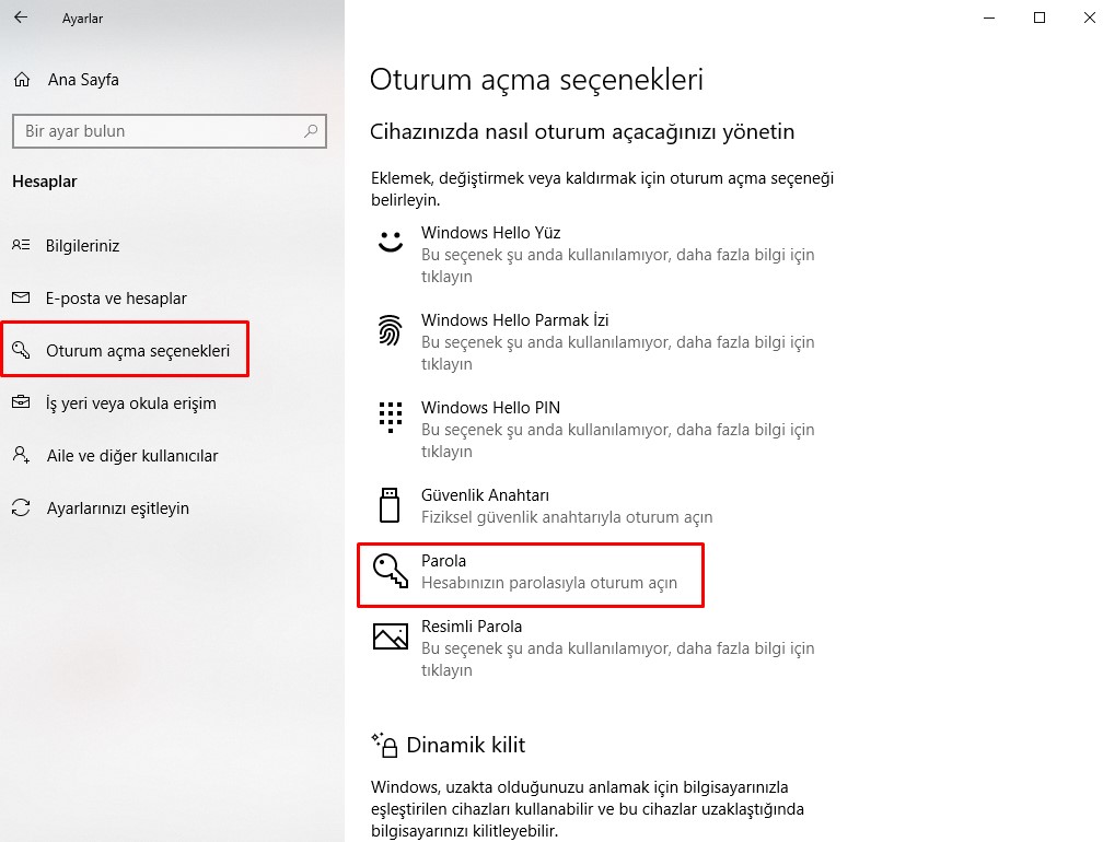 Ayarlar-Menusu-Ile-Giris-Sifresi-Kaldirma Windows 10 Giriş Şifresi Kaldırma