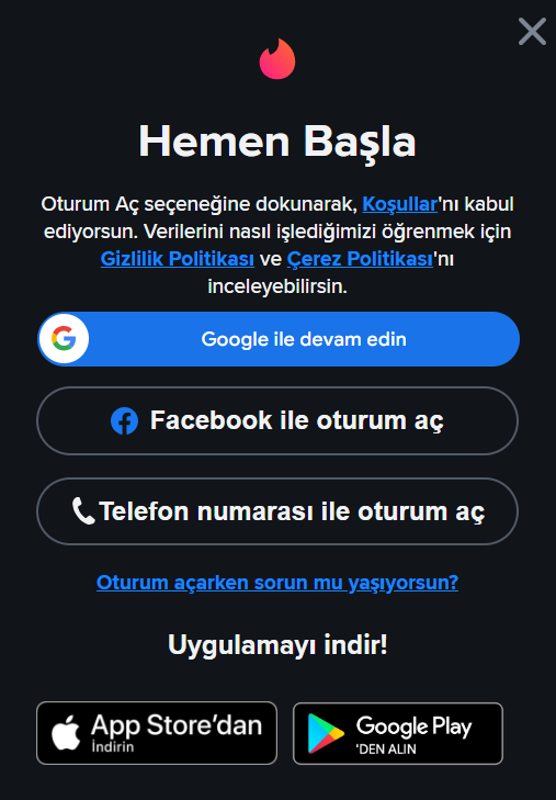 Tindir-Giris Tinder Giriş