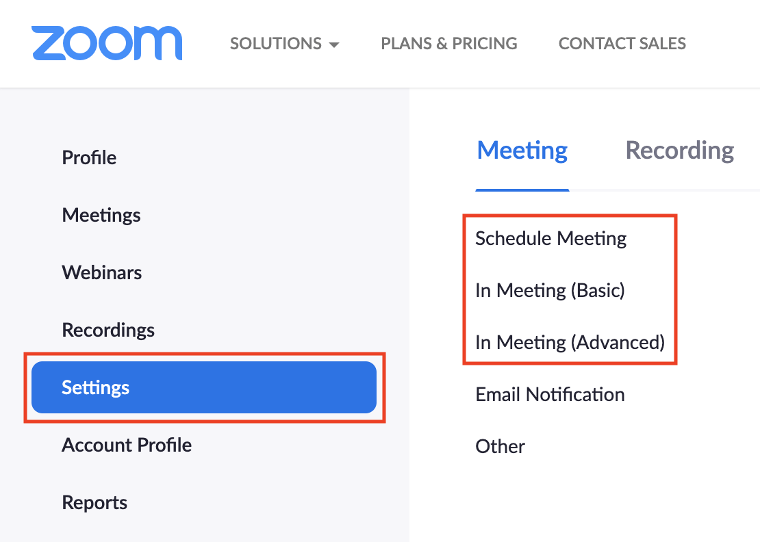 ZoomSettings Meeting Settings Ne Demek